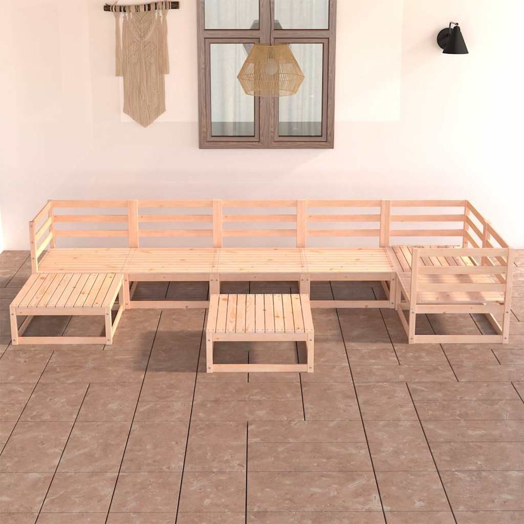Set Divani da Giardino 8 pz in Legno Massello di Pino vidaXL