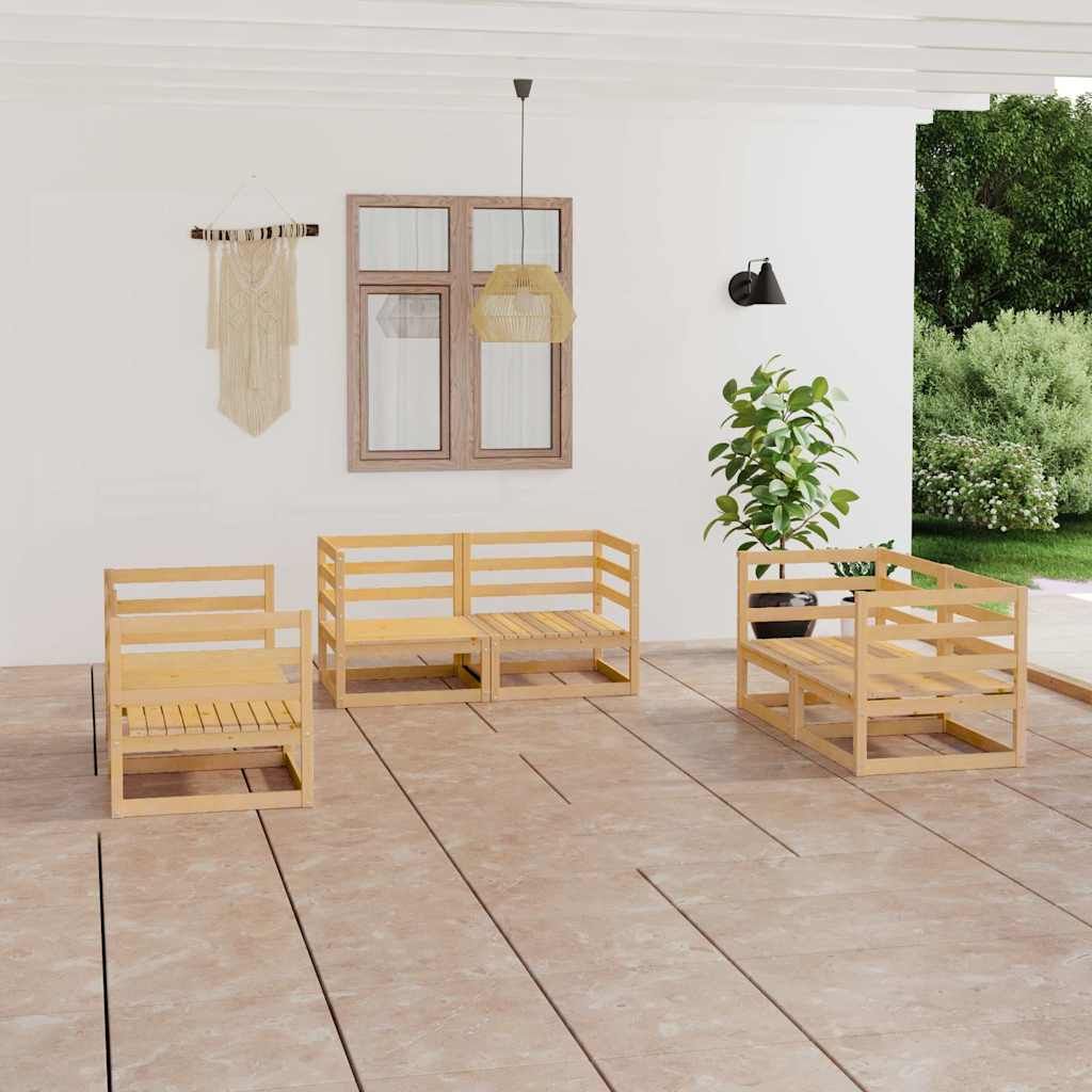 Set Divani da Giardino 6 pz in Legno Massello di Pino vidaXL
