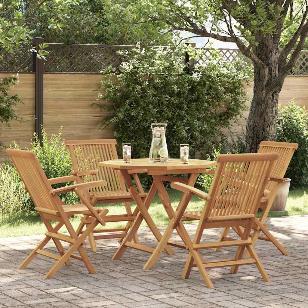 Set da Pranzo da Giardino 5 pz in Legno Massello di Teak vidaXL