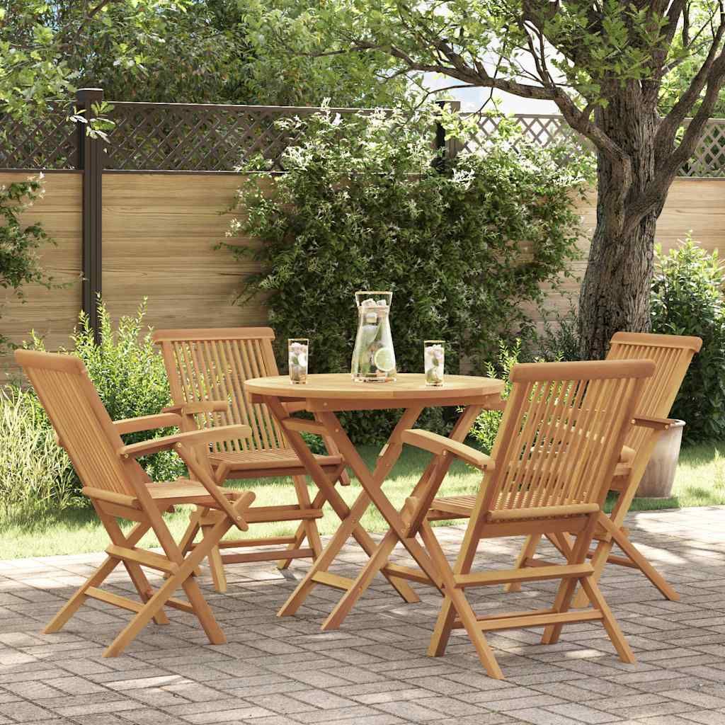 Set da Pranzo da Giardino 5 pz in Legno Massello di Teak vidaXL