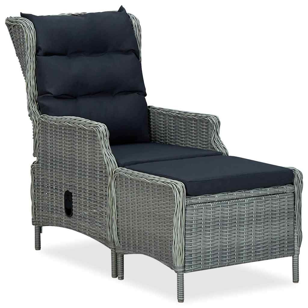 Set Pranzo da Giardino 9pz con Cuscini Polyrattan Grigio Chiaro vidaXL