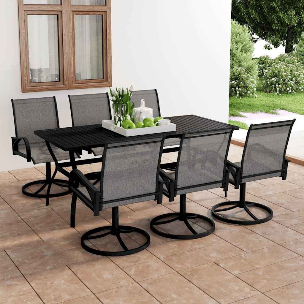 Set da Pranzo da Giardino 7 pz in Textilene e Acciaio vidaXL