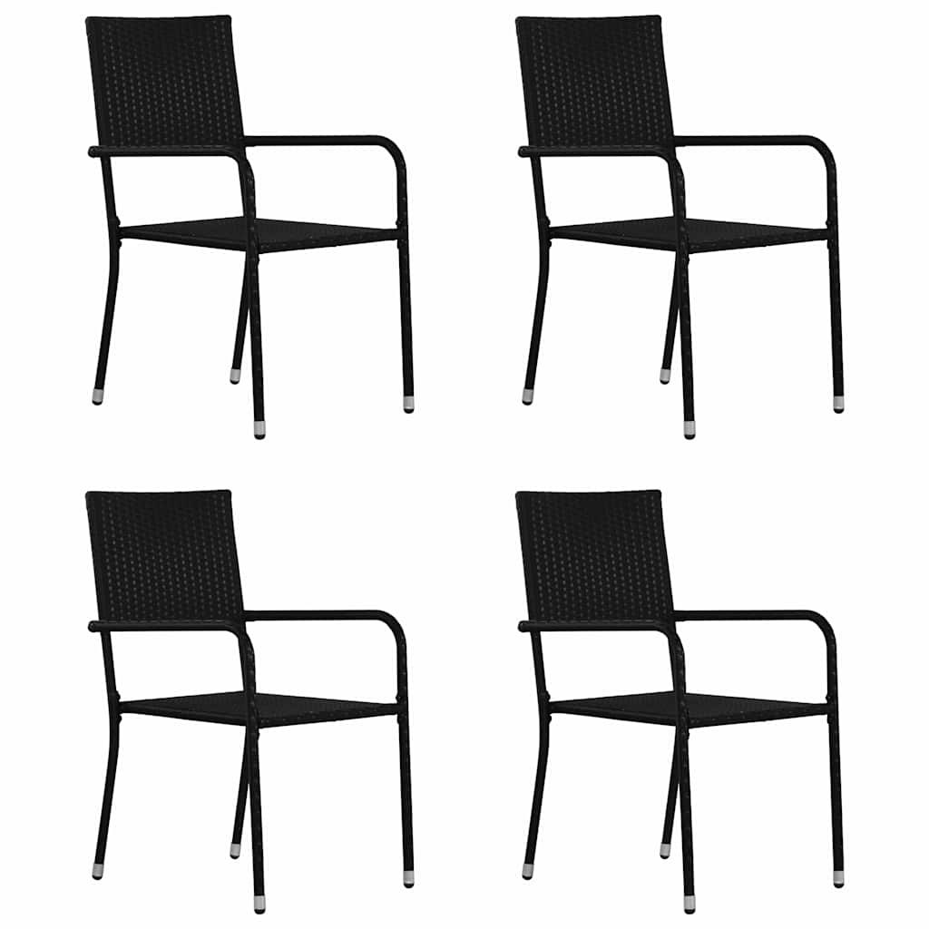 Set Mobili da Pranzo per Giardino 5 pz Nero vidaXL