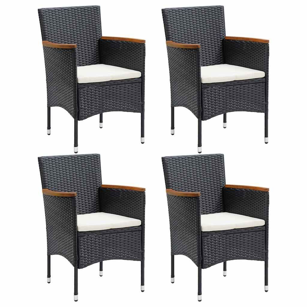 Set Mobili da Pranzo per Giardino 5 pz Nero vidaXL