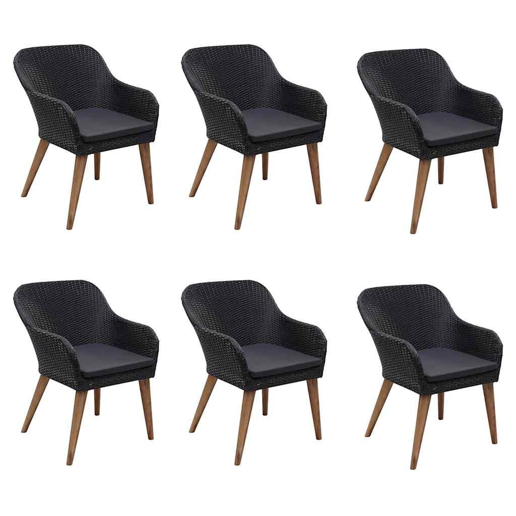 Set Mobili da Pranzo per Giardino 7 pz Nero vidaXL