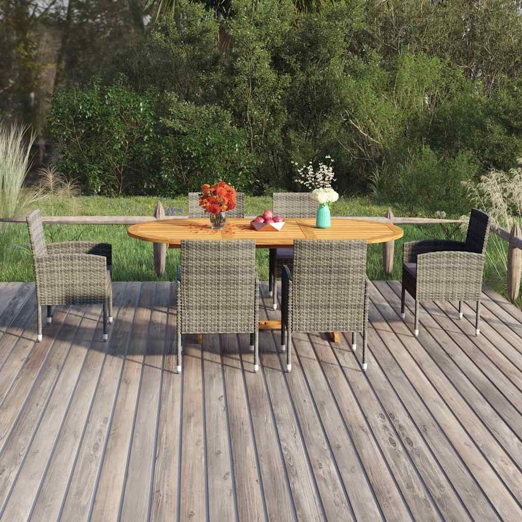 Set Mobili da Pranzo da Esterni 7 pz in Polyrattan Antracite vidaXL