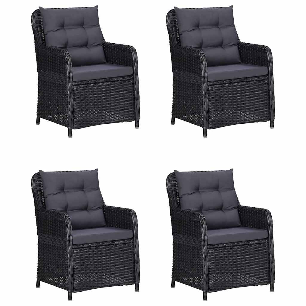 Set Mobili da Pranzo per Giardino 5 pz Nero vidaXL