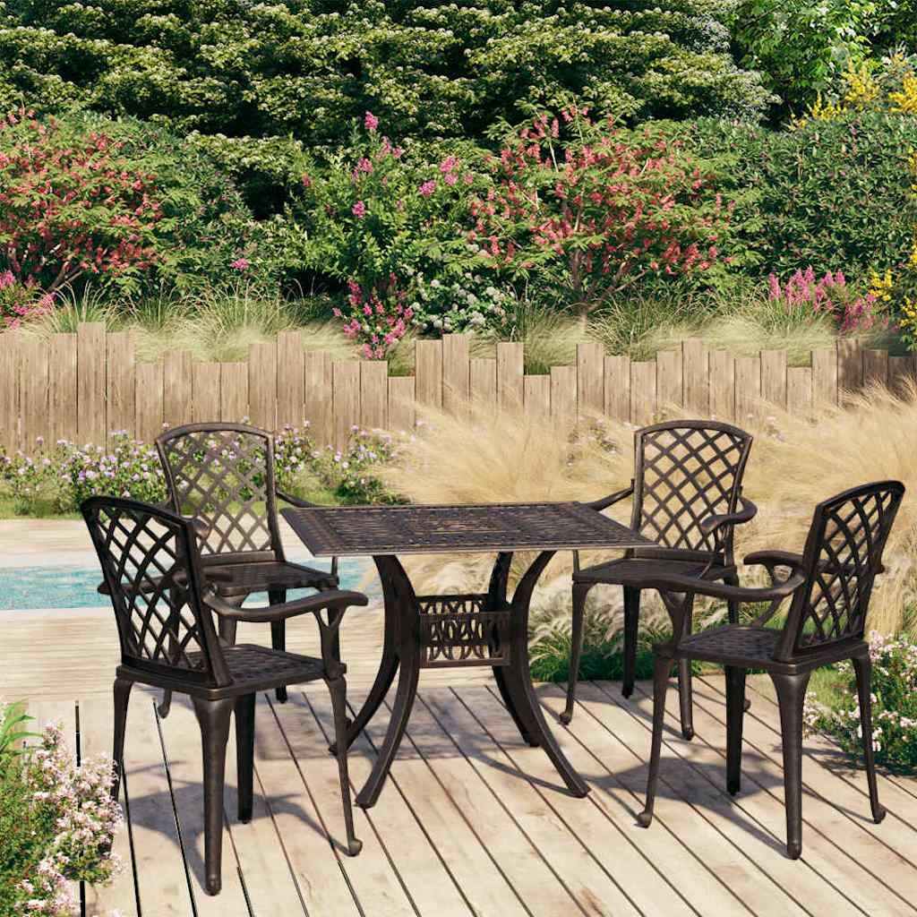 Set da Bistrot 5 pz in Alluminio Pressofuso Bronzo vidaXL