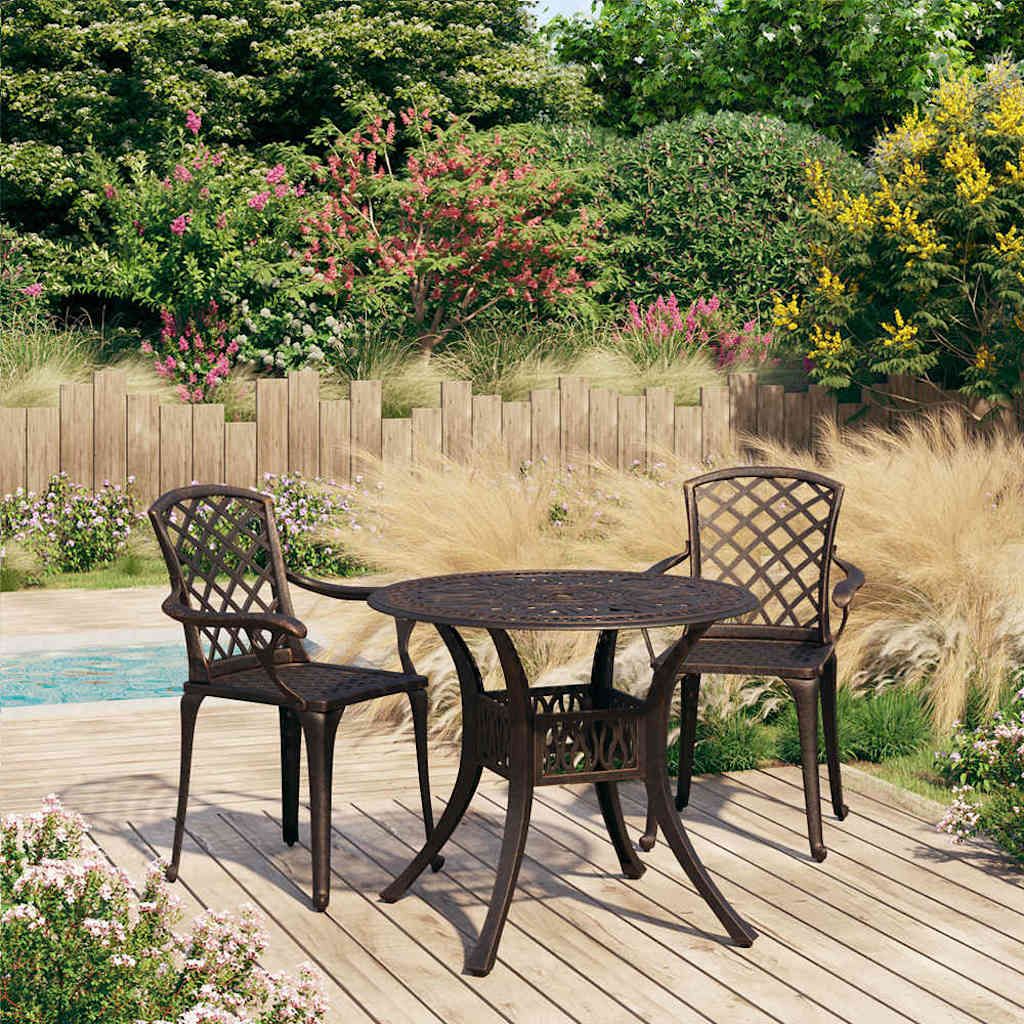 Set da Bistrot 3 pz in Alluminio Pressofuso Bronzo vidaXL