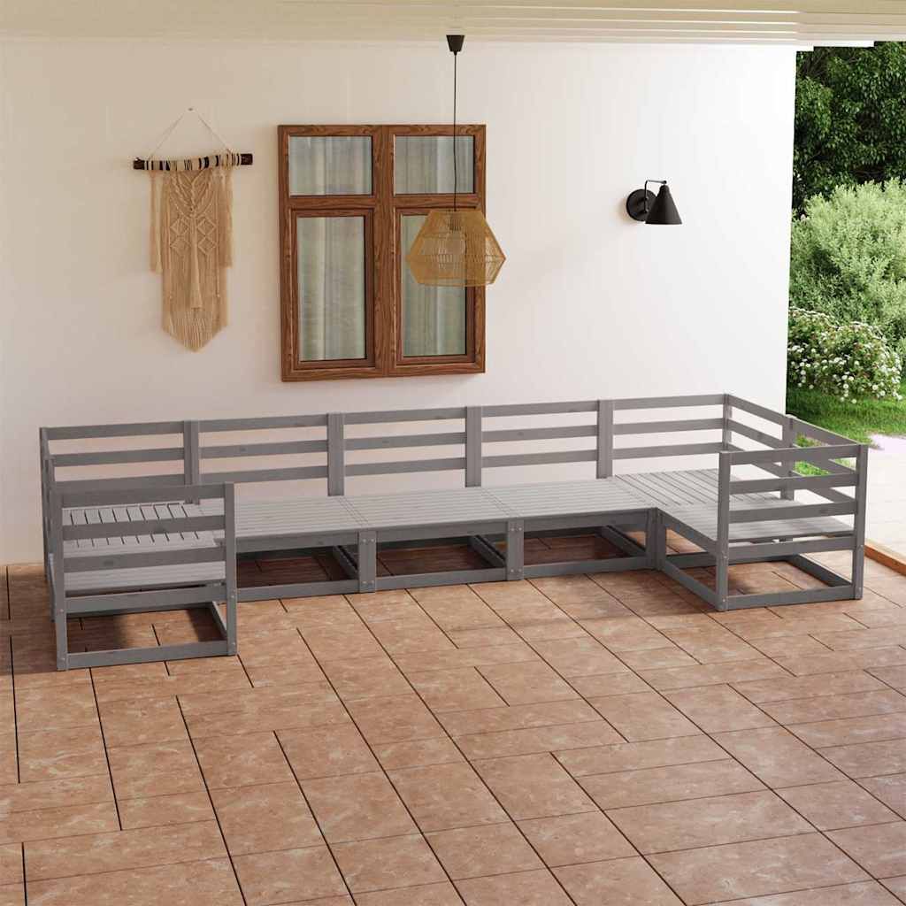 Set Salotto da Giardino 7 pz in Legno Massello di Pino vidaXL