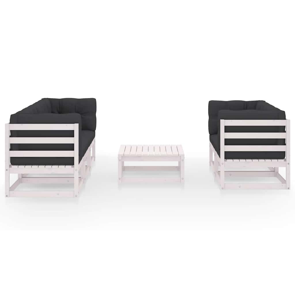 Set Divani da Giardino 6 pz con Cuscini Legno Massello di Pino vidaXL