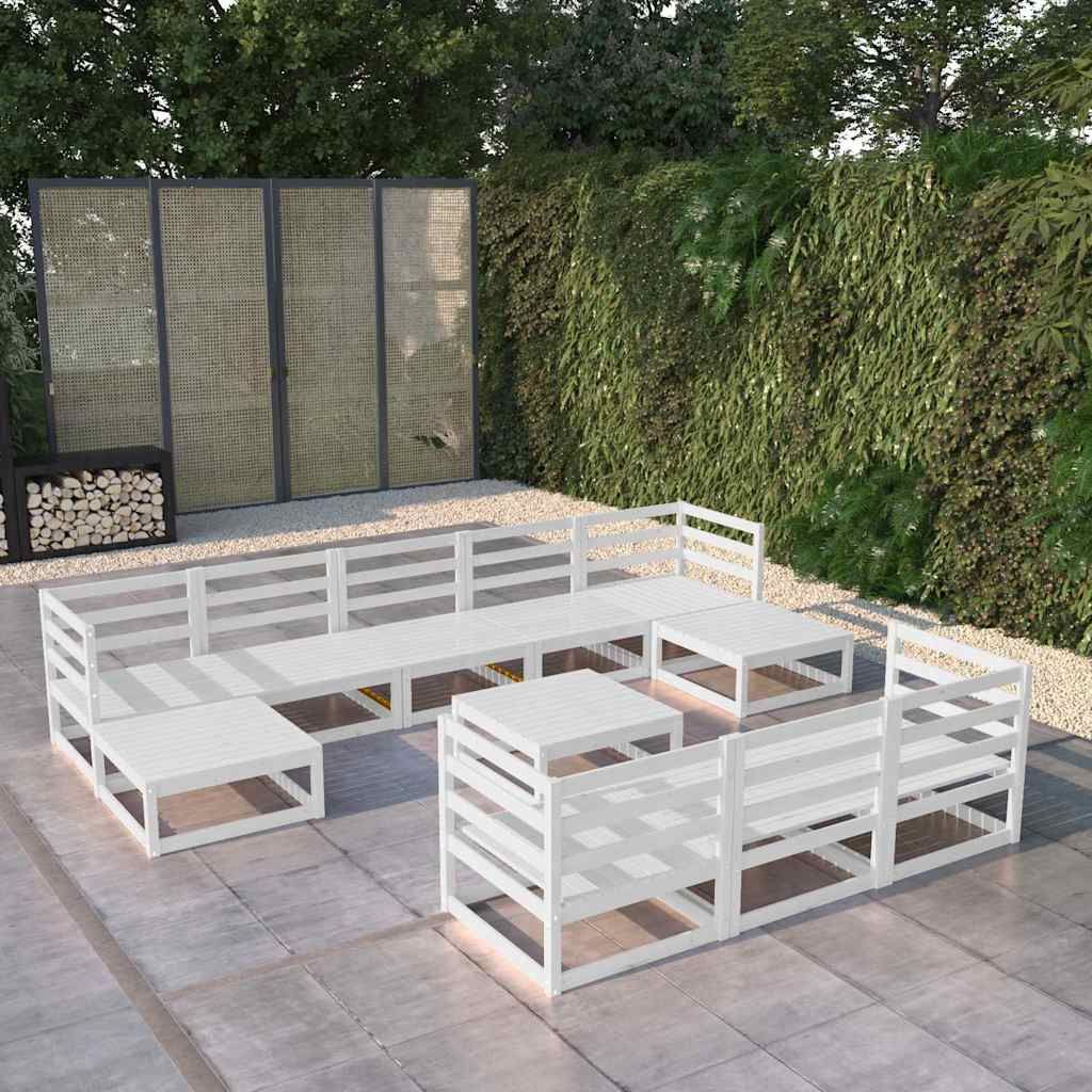 Set Divani da Giardino 11 pz in Legno Massello di Pino vidaXL