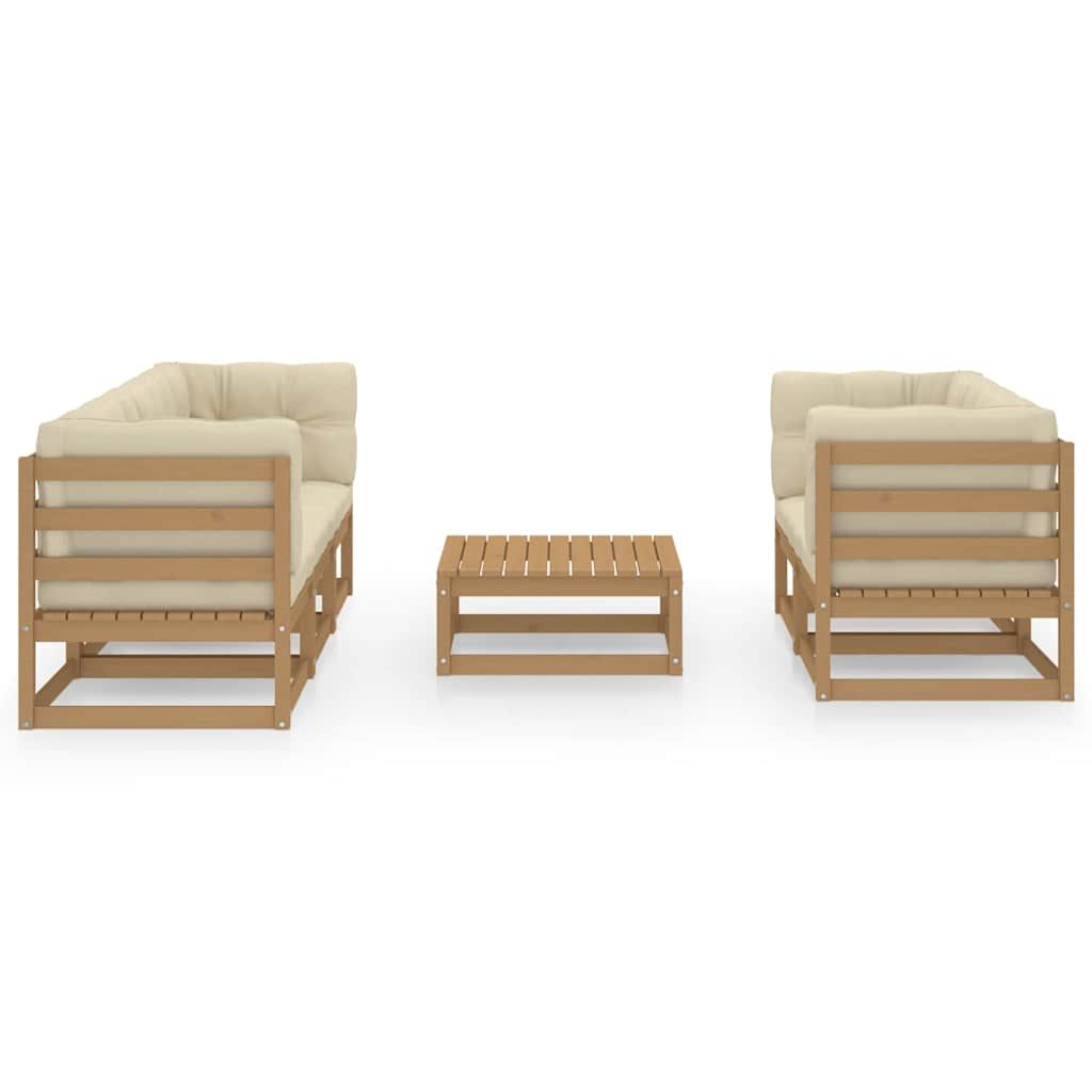 Set Divani da Giardino 6 pz con Cuscini Legno Massello di Pino vidaXL