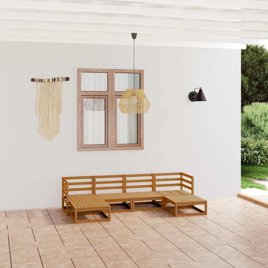 Set Divani da Giardino 6 pz in Legno Massello di Pino vidaXL