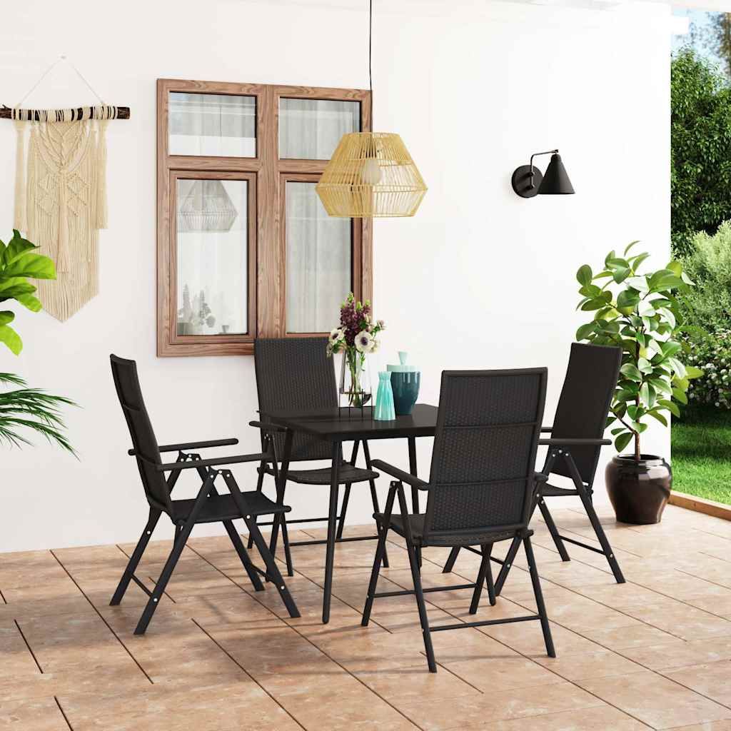 Set da Pranzo da Giardino 5 pz Nero vidaXL