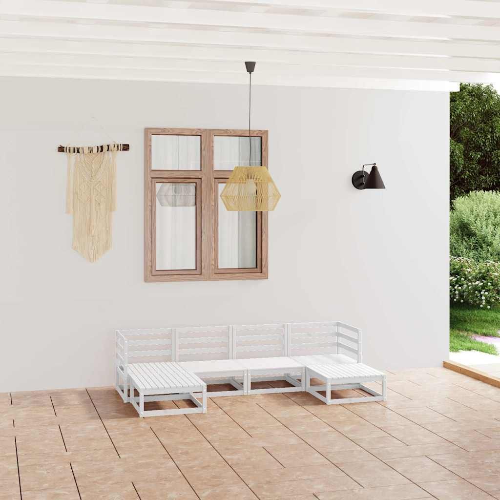 Set Divani da Giardino 6 pz in Legno Massello di Pino vidaXL