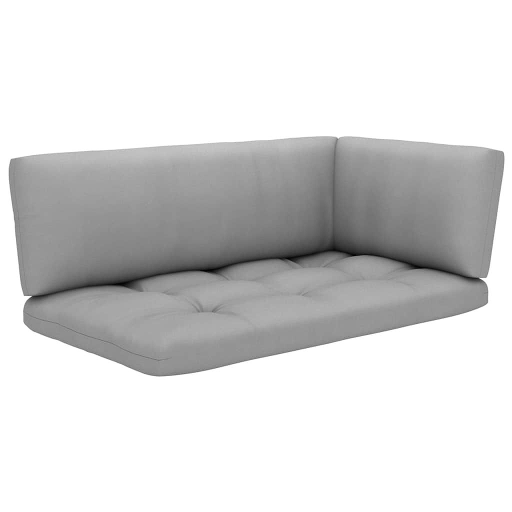 Set Divani in Pallet con Cuscini 6 pz in Pino Impregnato Grigio vidaXL