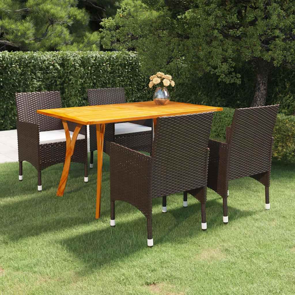 Set Mobili da Pranzo per Giardino 5 pz Marrone vidaXL