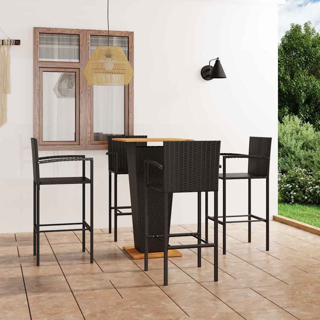 Set Bar da Giardino 5 pz Nero vidaXL