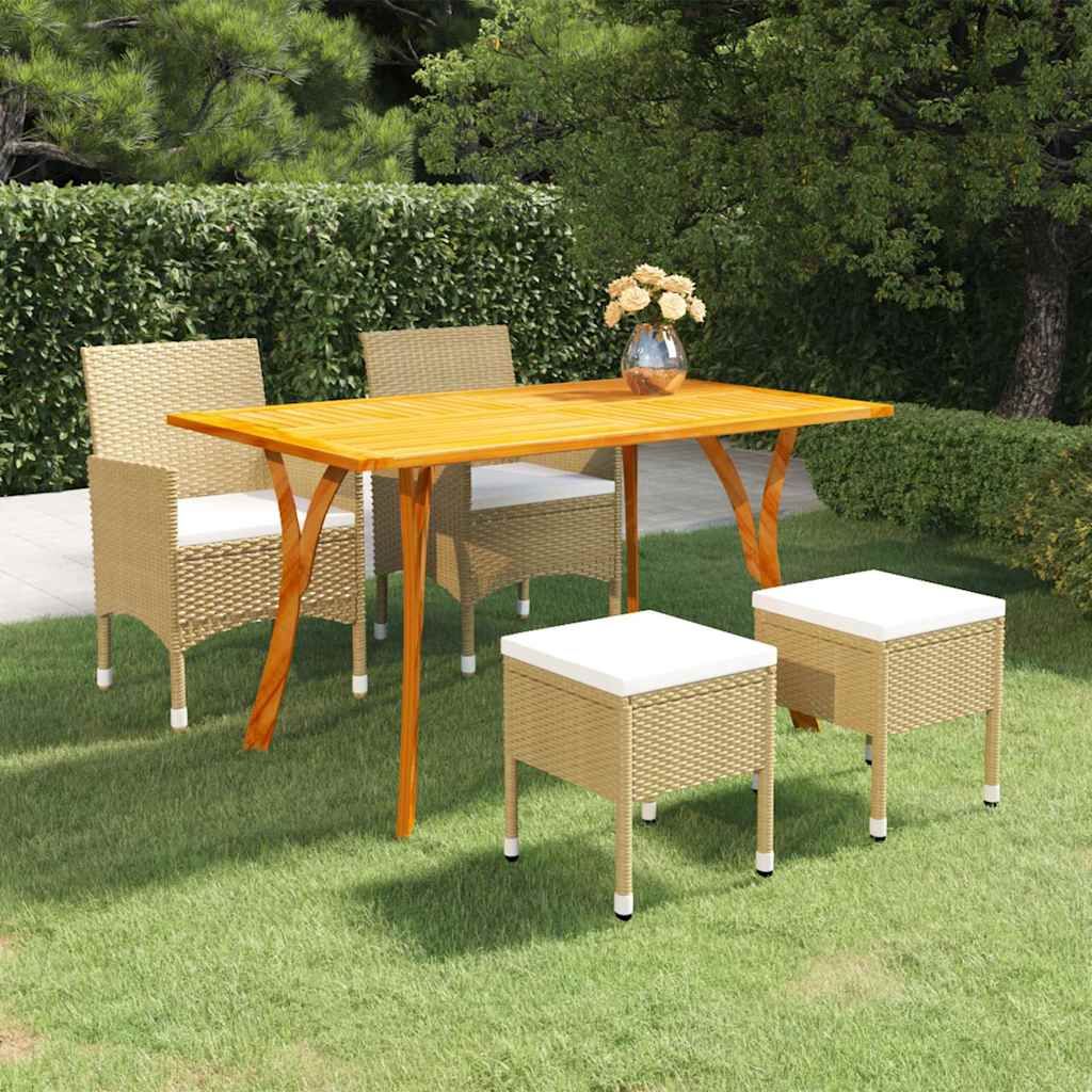 Set Mobili da Pranzo per Giardino 5 pz Beige vidaXL