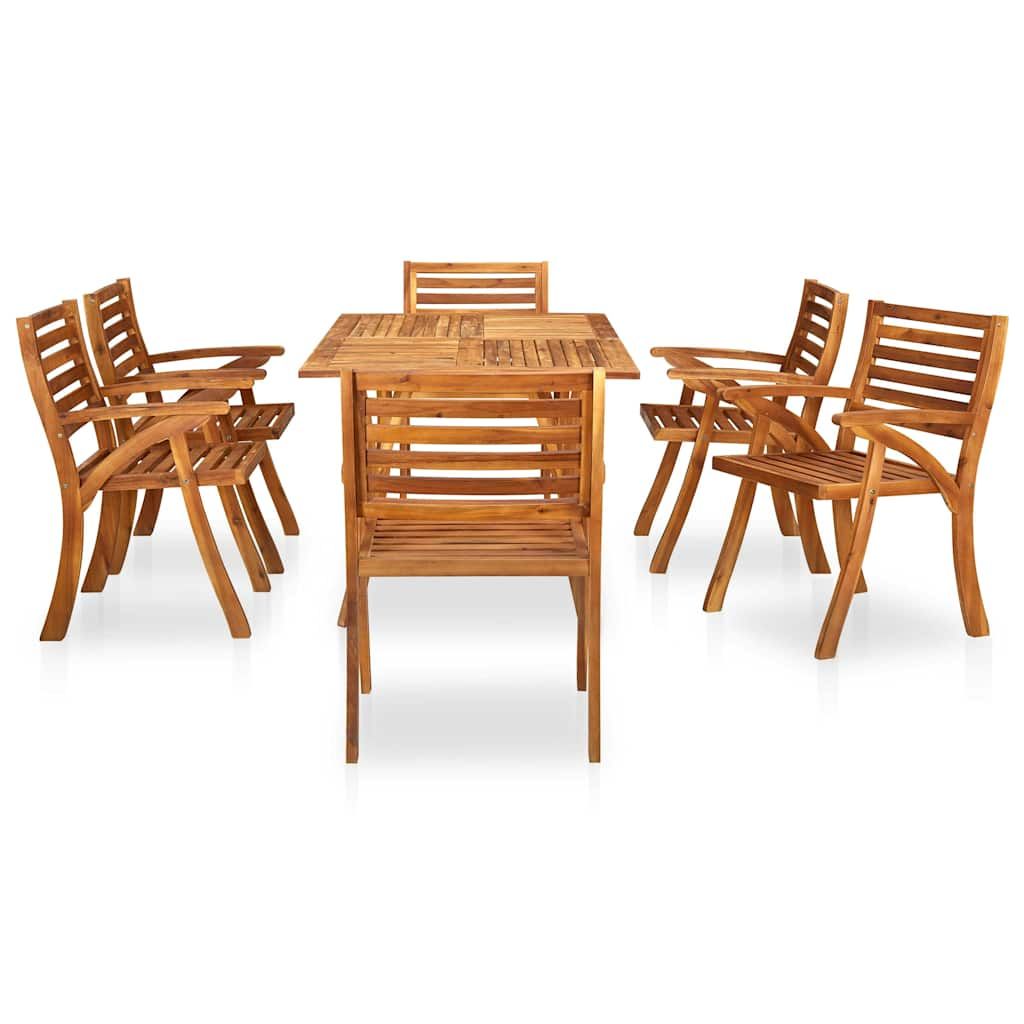 Set da pranzo da giardino 7 pz 150x90 cm in legno massello di acacia vidaXL