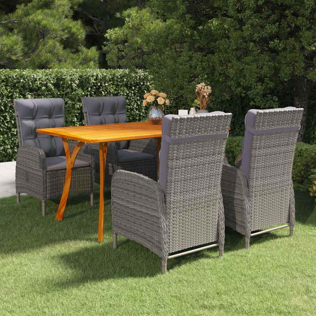 Set Mobili da Pranzo per Giardino 5 pz Grigio vidaXL