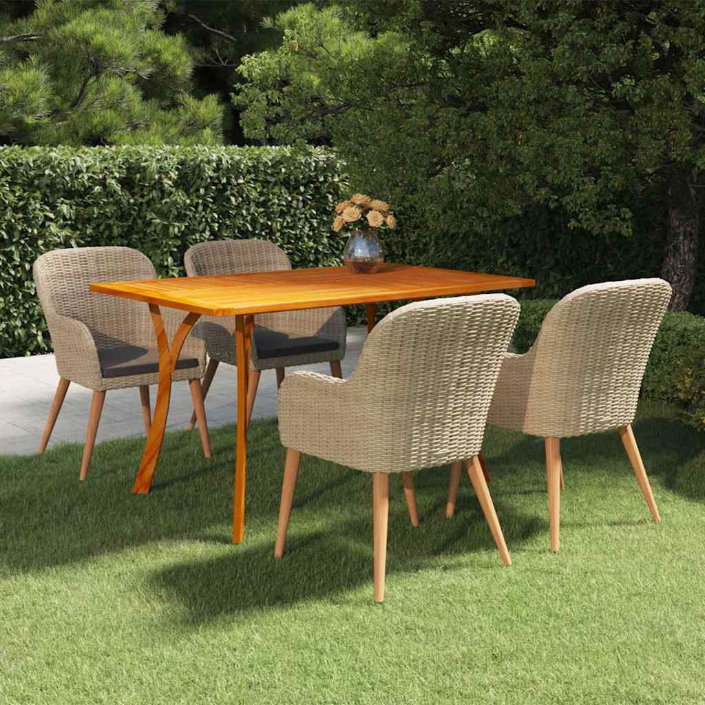 Set Mobili da Pranzo per Giardino 5 pz Marrone vidaXL