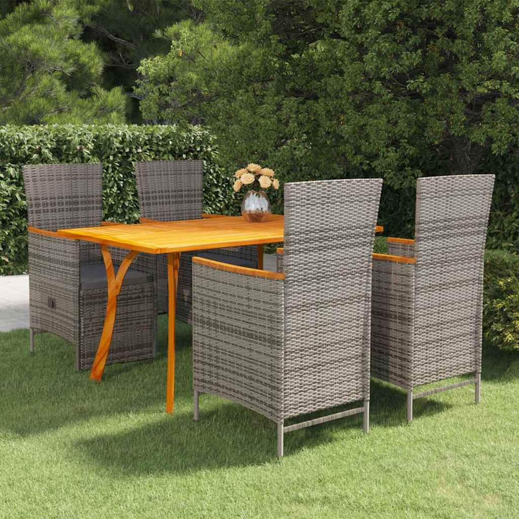 Set Mobili da Pranzo per Giardino 5 pz Grigio vidaXL