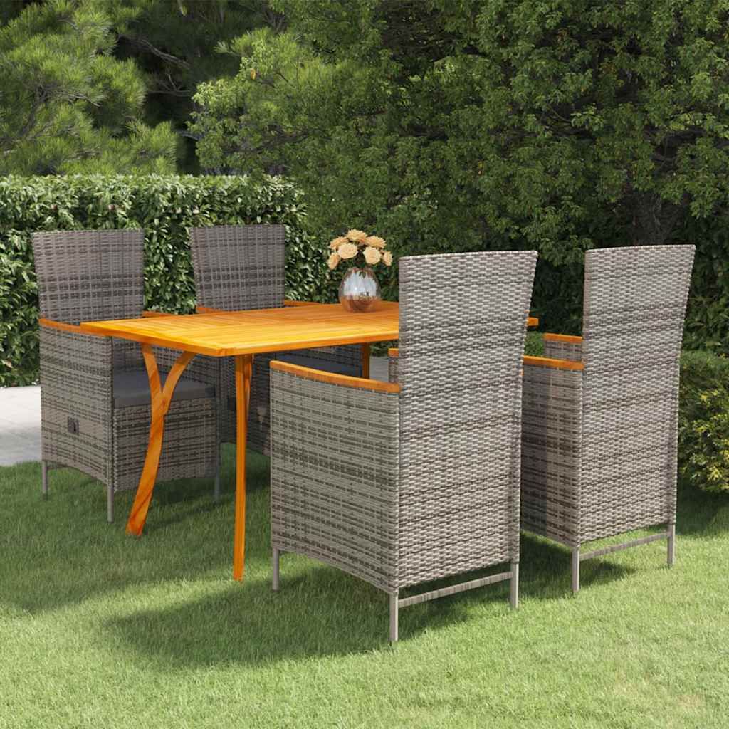Set Mobili da Pranzo per Giardino 5 pz Grigio vidaXL
