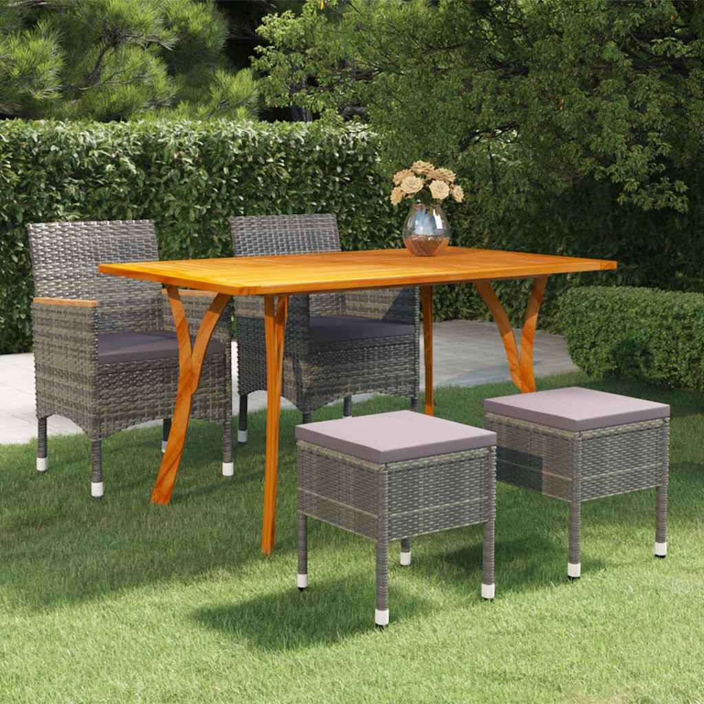 Set Mobili da Pranzo per Giardino 5 pz Grigio vidaXL