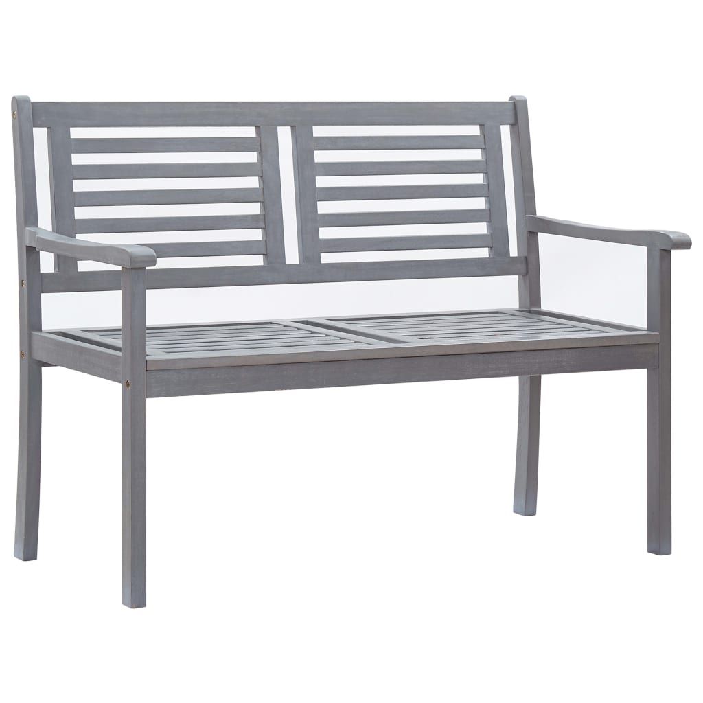 Panca da Giardino 2 Posti con Cuscino 120cm Grigia in Eucalipto vidaXL