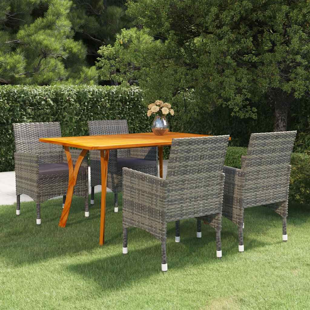 Set Mobili da Pranzo per Giardino 5 pz Grigio vidaXL