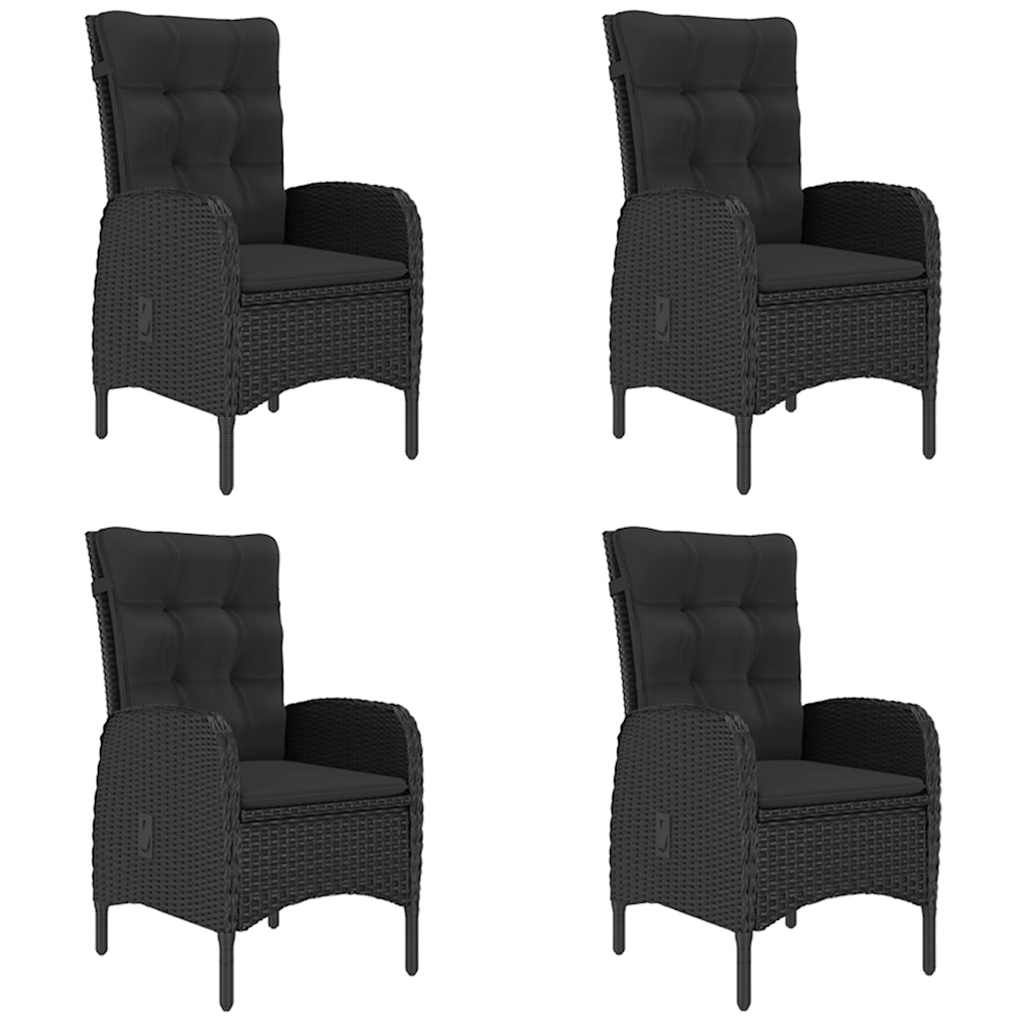 Set Mobili da Pranzo per Giardino 5 pz Nero vidaXL