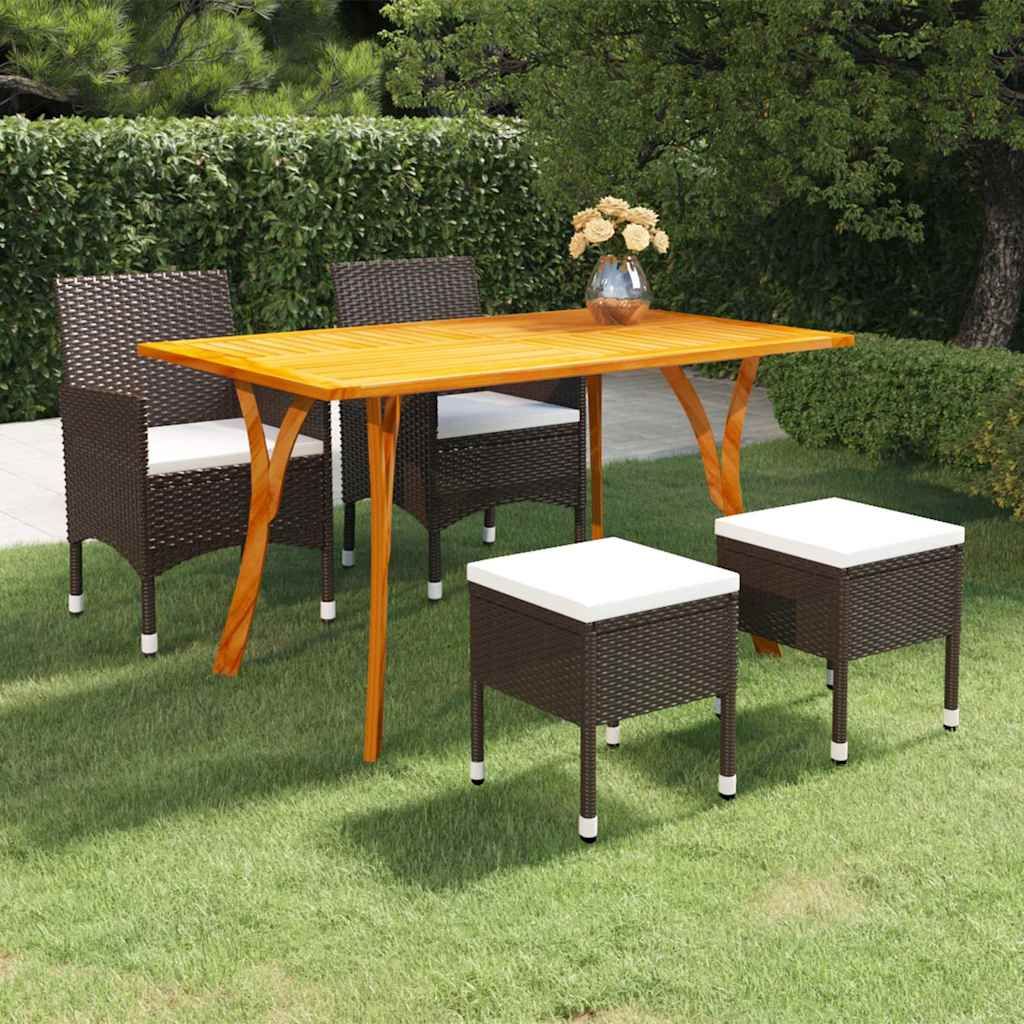 Set Mobili da Pranzo per Giardino 5 pz Marrone vidaXL