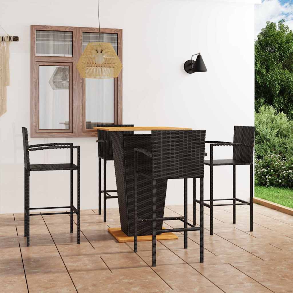 Set Bar da Giardino 5 pz Nero vidaXL