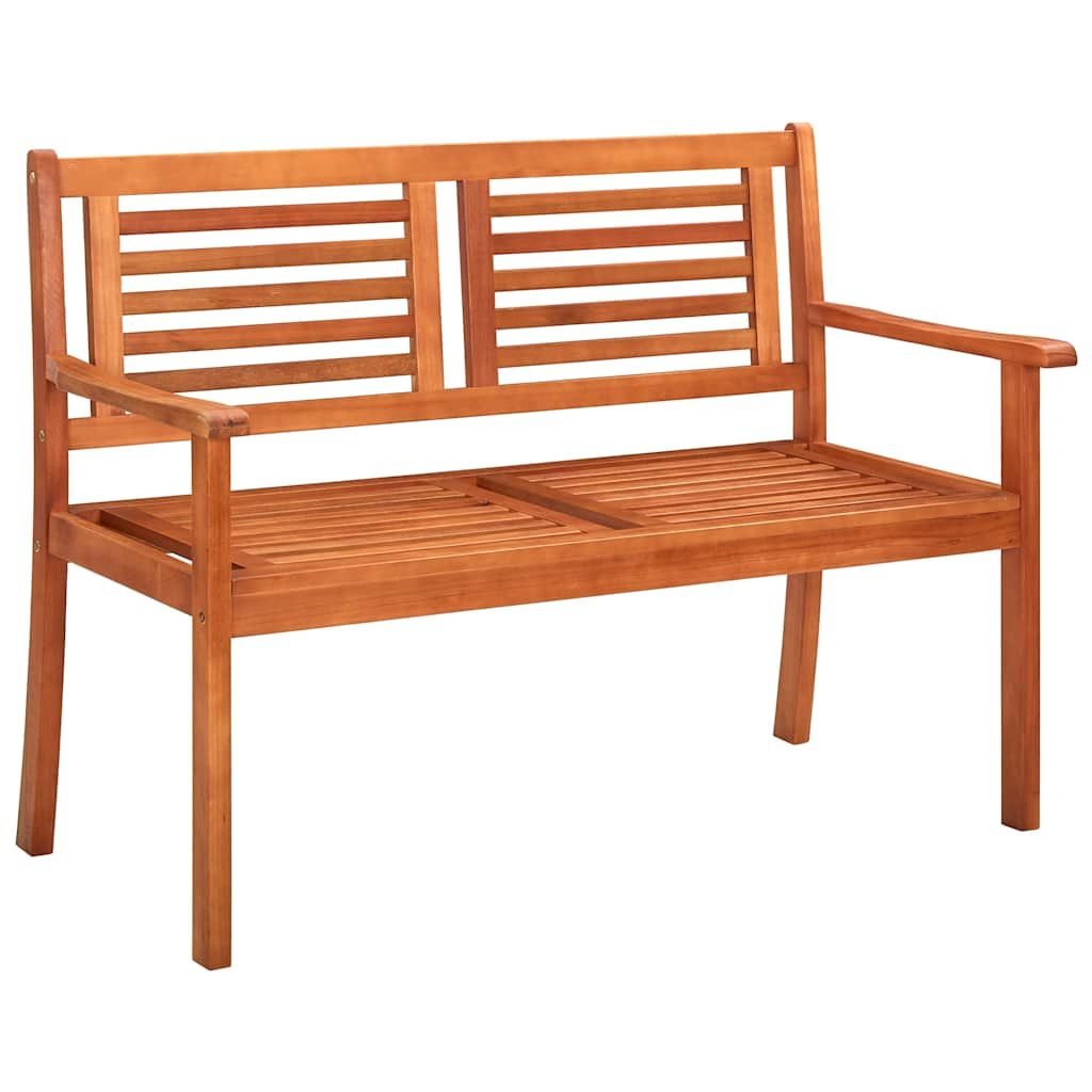 Panchina da Giardino 2 Posti e Cuscino 120cm Massello Eucalipto vidaXL