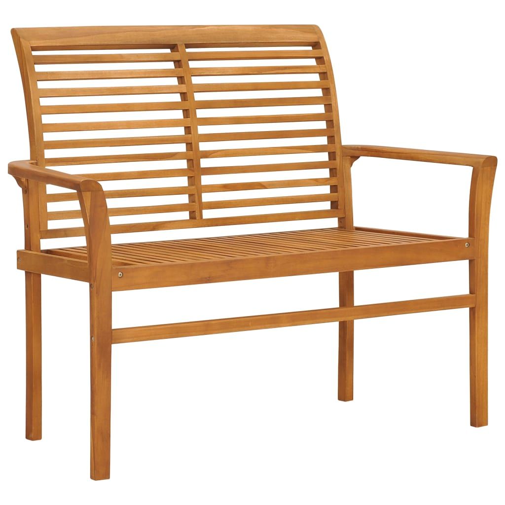 Panca da Giardino con Cuscino Verde 112 cm in Legno Teak vidaXL