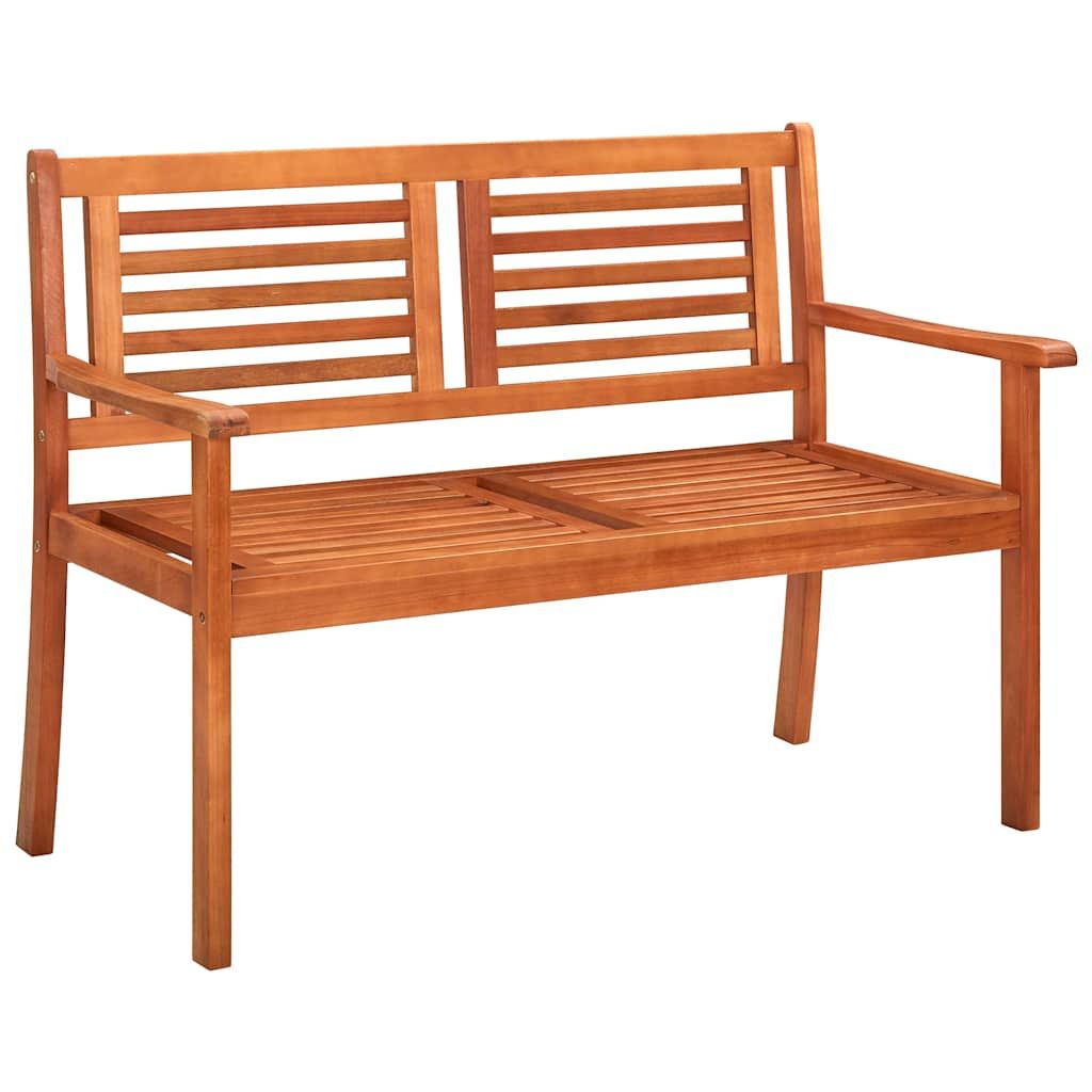Panchina da Giardino e Cuscino 2 Posti 120cm Eucalipto Massello vidaXL