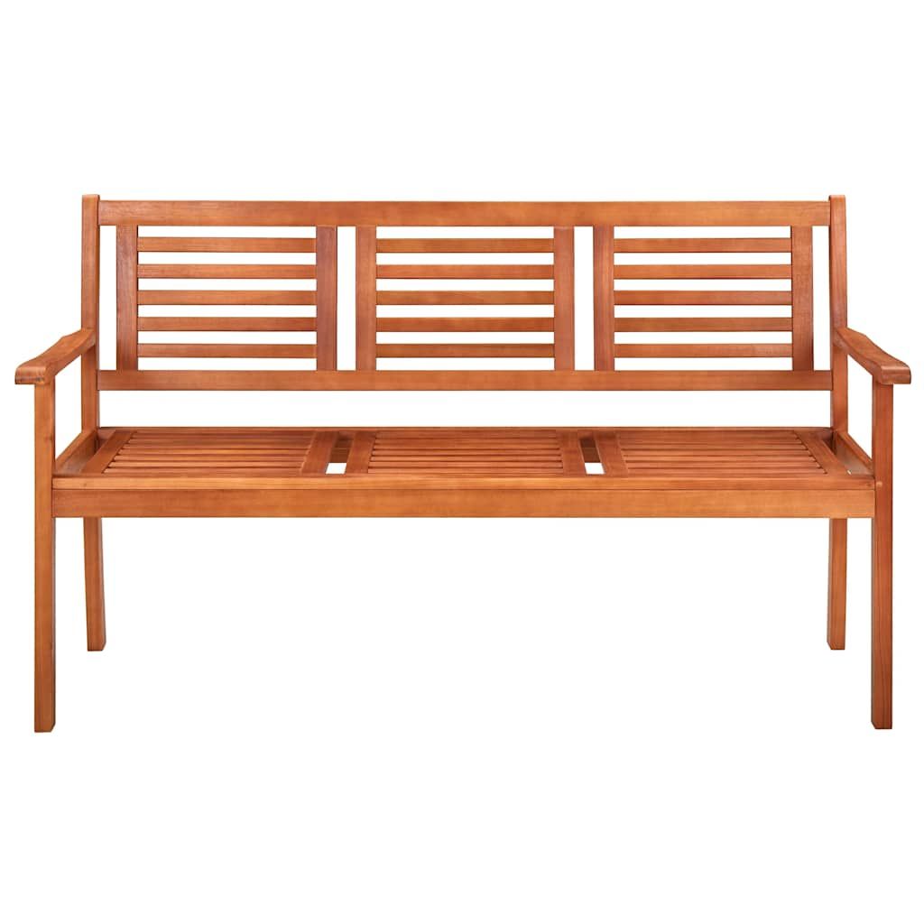Panchina da Giardino 3 Posti e Cuscino 150cm Massello Eucalipto vidaXL