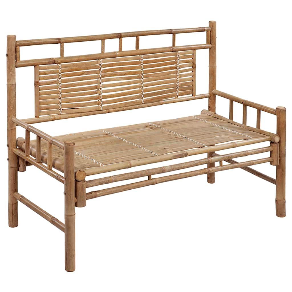 Panchina da Giardino con Cuscino 120 cm in Bambù vidaXL