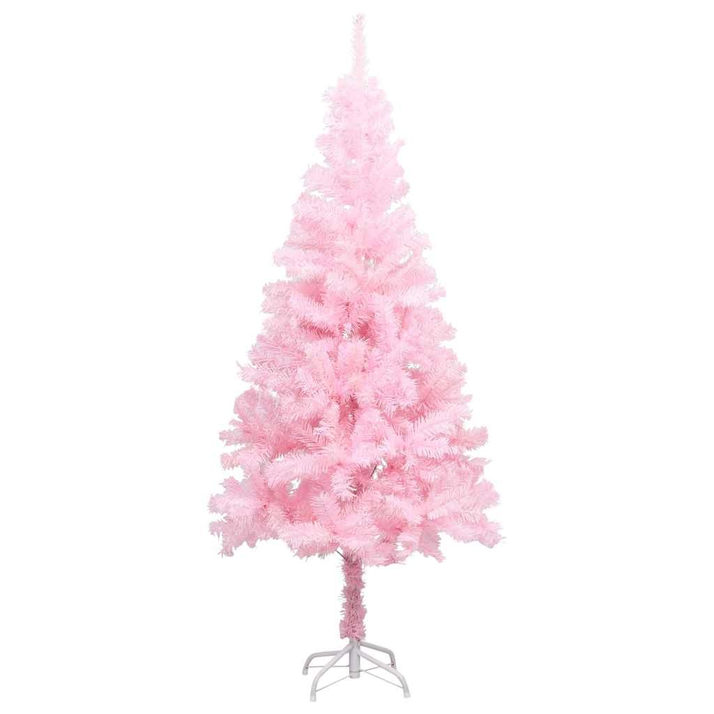 Albero di Natale Preilluminato con Palline Rosa 150 cm PVC vidaXL