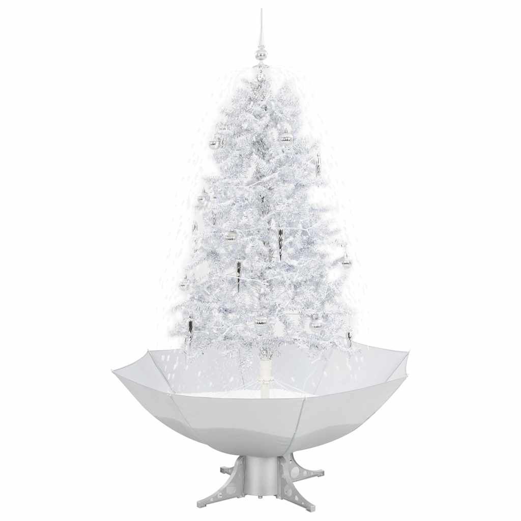 Albero di Natale con Neve e Base a Ombrellone Bianco 170 cm vidaXL