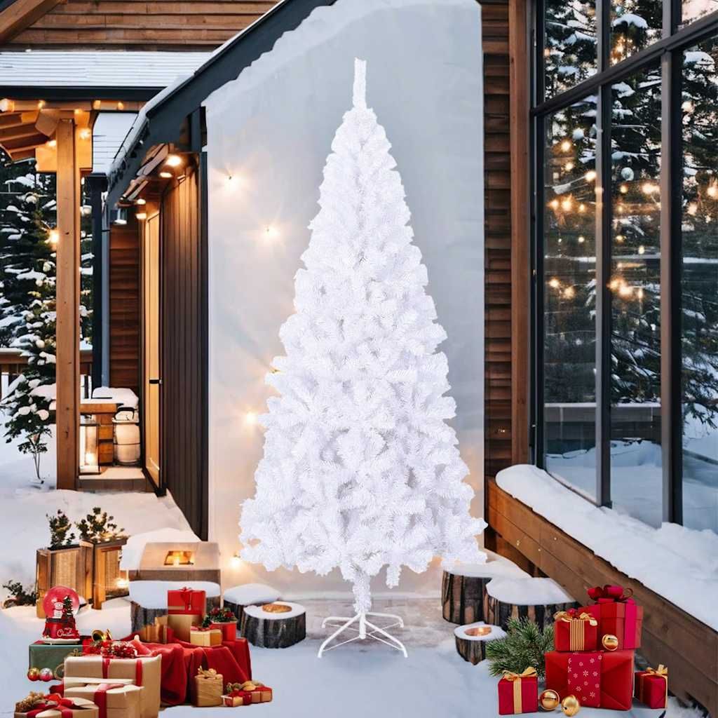 Albero di Natale Artificiale L 240 cm Bianco vidaXL