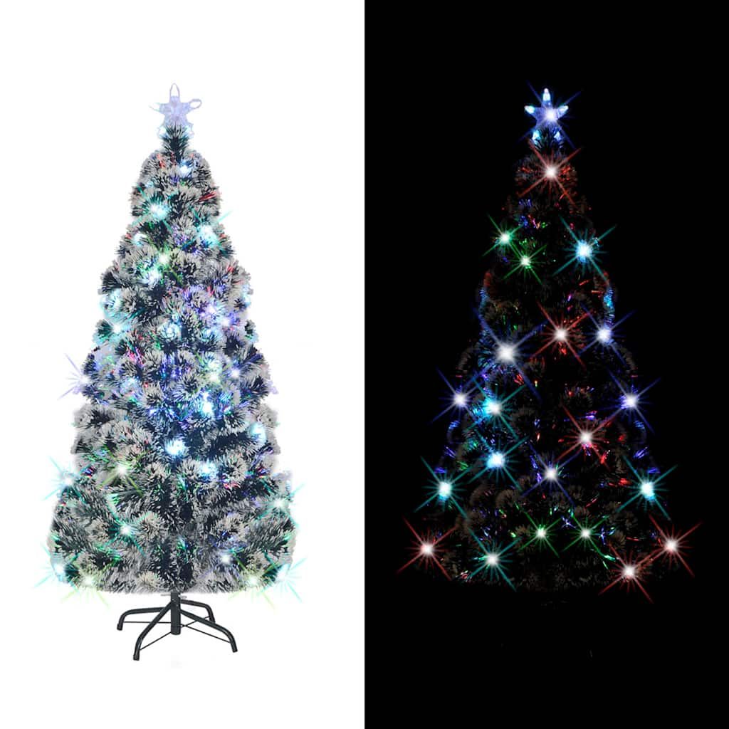Albero di Natale Preilluminato con Supporto e LED 180 cm Fibra Ottica vidaXL
