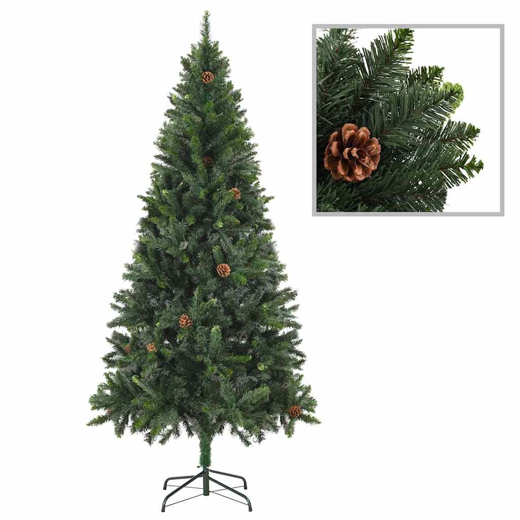 Albero di Natale Preilluminato con Pigne Verde 180 cm vidaXL