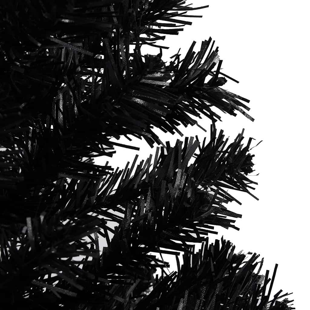 Albero di Natale Preilluminato con Palline Nero 240 cm PVC vidaXL