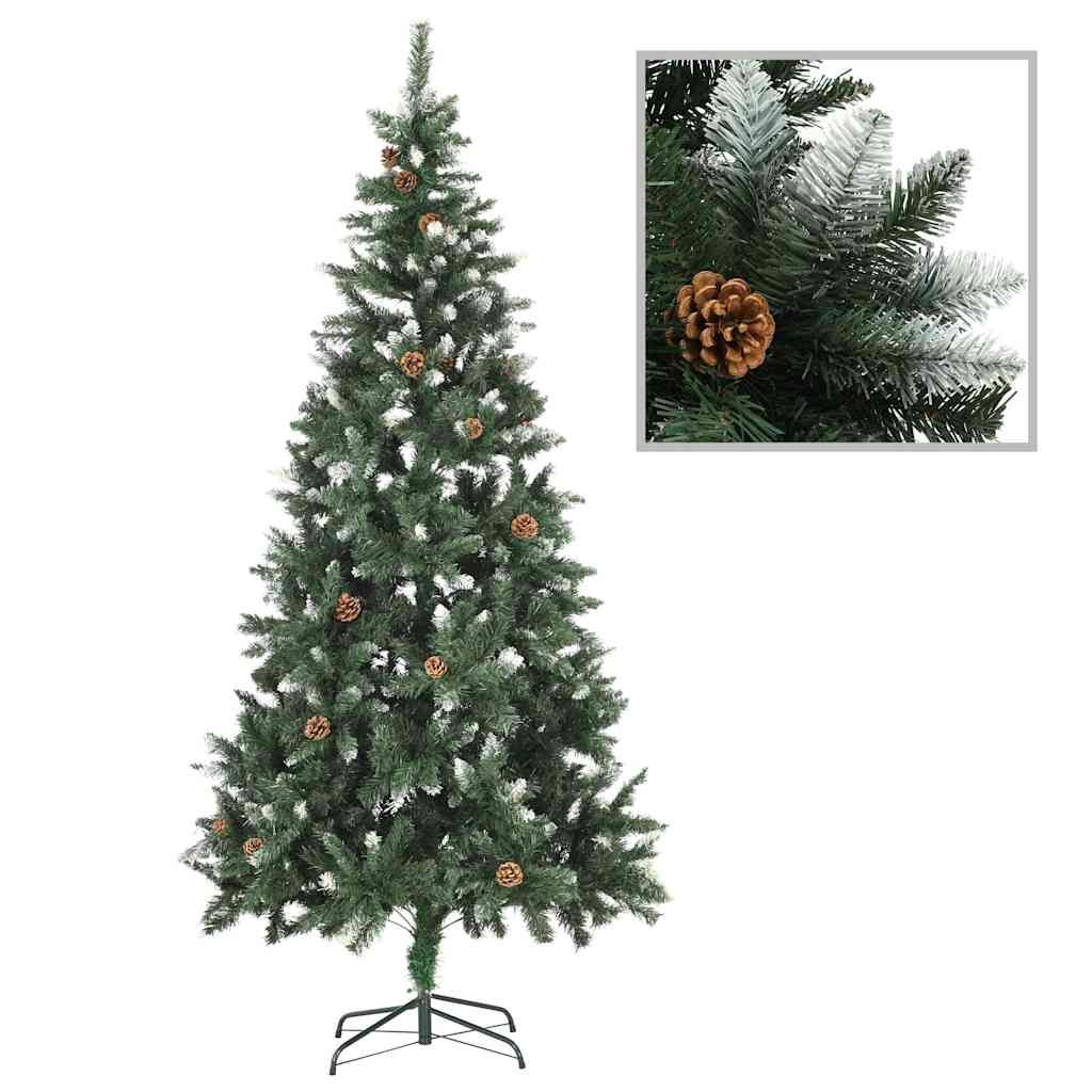 Albero di Natale Artificiale Preilluminato con Pigne 210 cm vidaXL