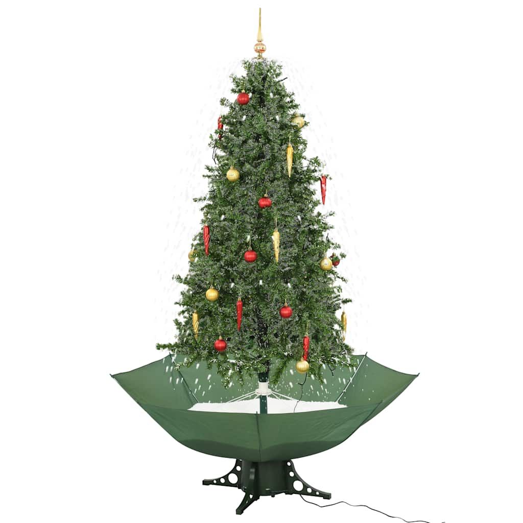 Albero di Natale con Neve e Base a Ombrellone Verde 190 cm vidaXL