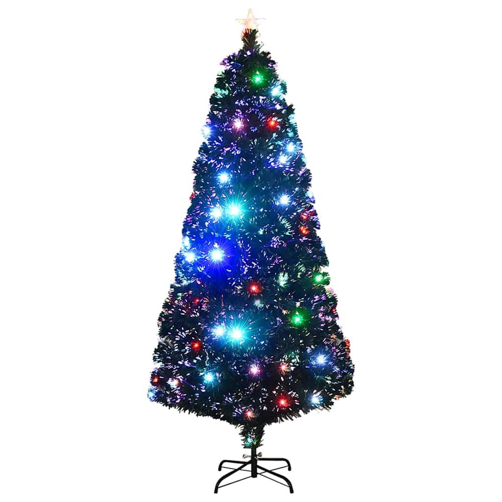 Albero di Natale Preilluminato con Supporto e LED 180 cm Fibra Ottica vidaXL