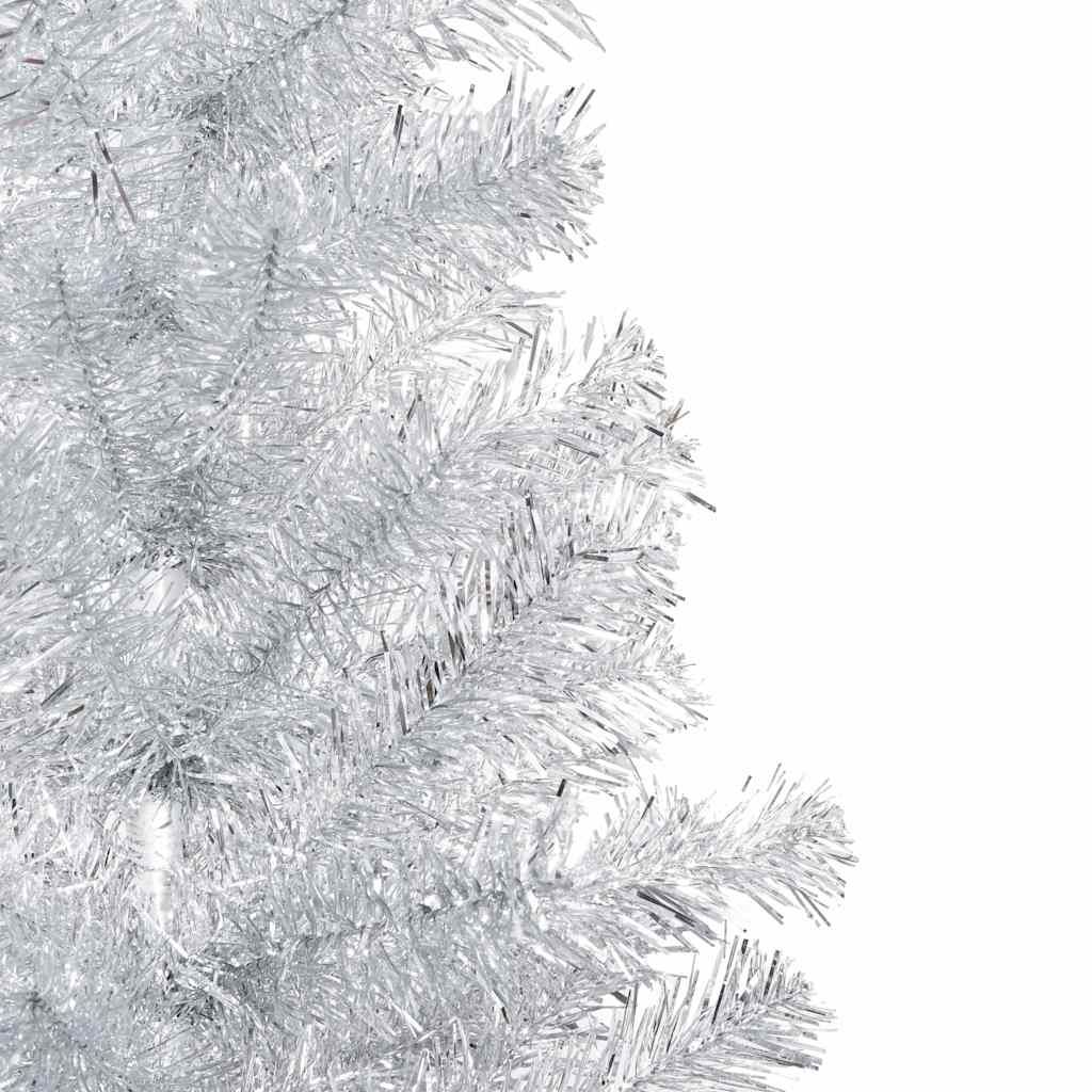 Albero di Natale Preilluminato con Palline Argento 150 cm PET vidaXL